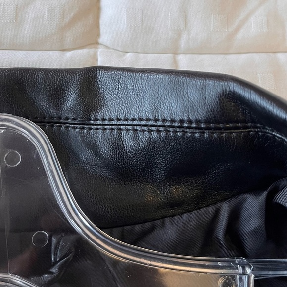 NWT Vince Camuto Asymmetric Zip Faux Leather Moto Jacket L Black - Picture 15 of 15